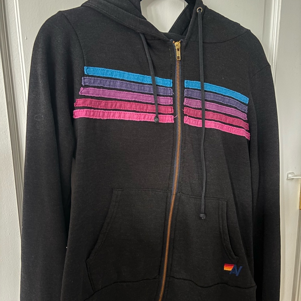 Black, Purple and Blue Aviator Nation Jacket